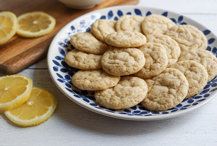 Lemon sugar cookies fresh out of oven.